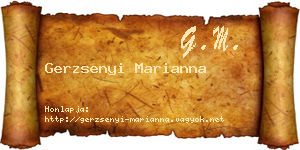 Gerzsenyi Marianna névjegykártya